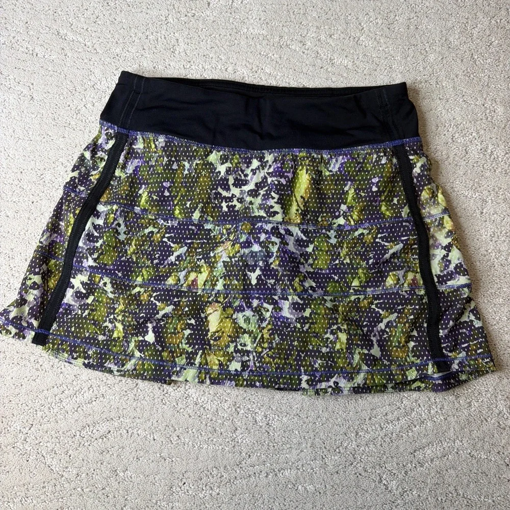 Women's Lululemon Size 4 Pace Rival Skirt Floral Shorts Athletic Pickleball Golf